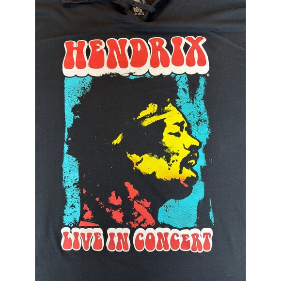 Jimi Hendrix Hooded T-shirt Men's 2XL Black Hoodie - Picture 2 of 5